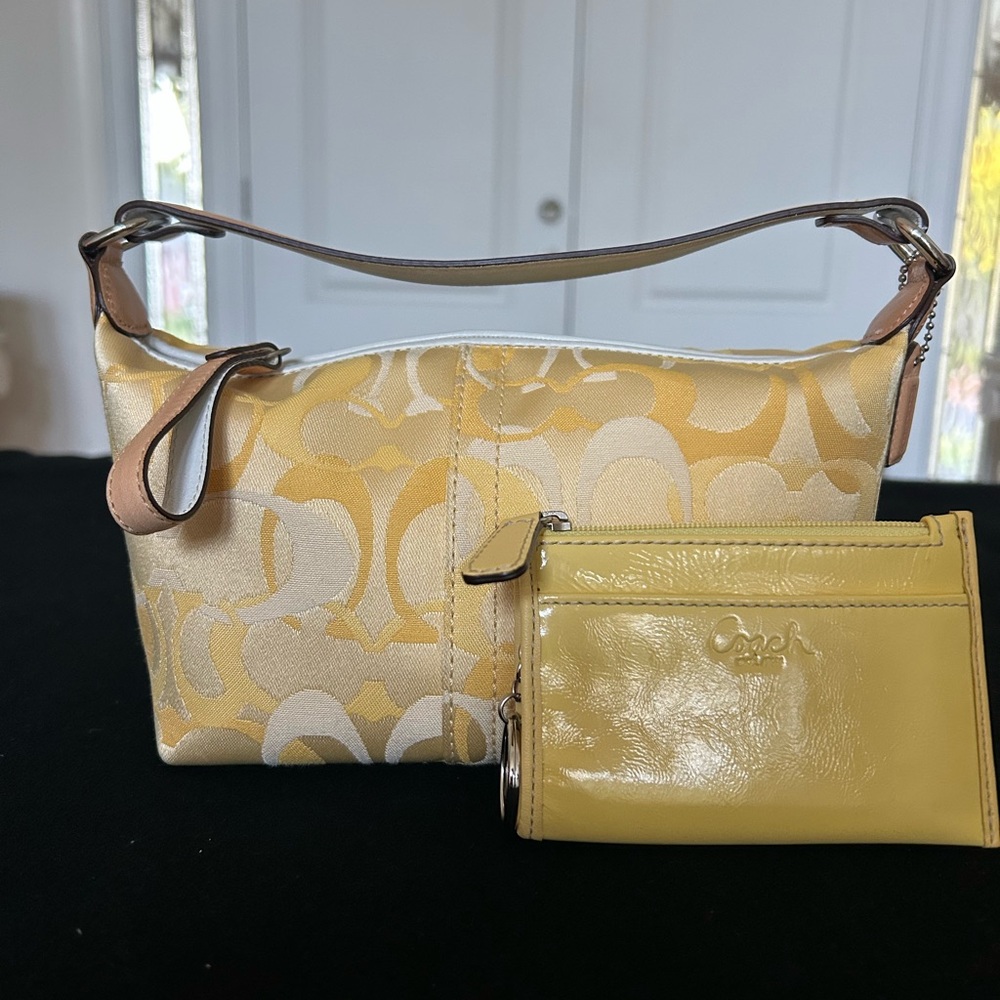 Coach Yellow and Cream Shoulder Bag Set